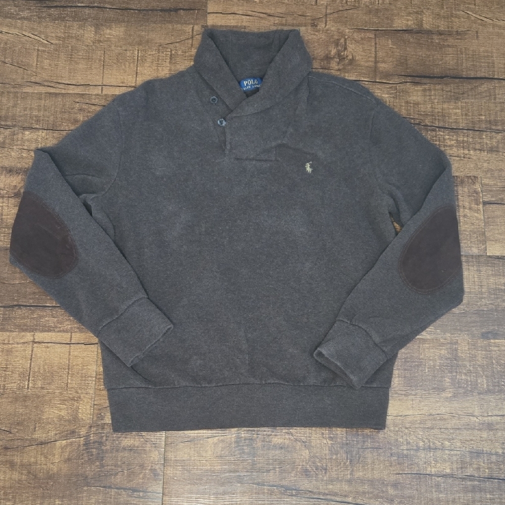 Polo Ralph Lauren Brown Pullover Sweater Elbow Patch Classic Preppy‎ Large